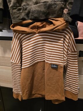 Lee Kids Striped Hooded Pullover Jacket in Rust 2-4ans